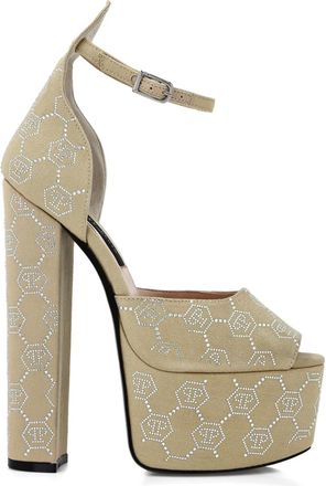 Philipp Plein Sandali con monogramma - Toni neutri