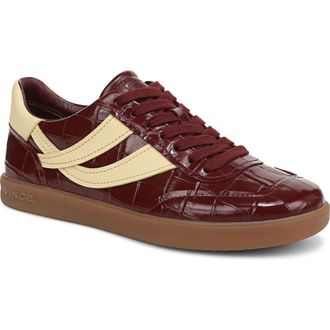 Vince Oasis Croc Embossed Sneaker in Bloodstone/Butter at Nordstrom Rack, Size 7.5