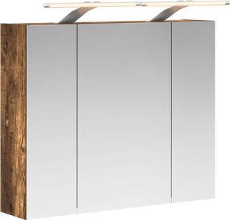 vidaXL Armario Con Espejo De Ba&ntilde;o Roble Ahumado 60 X 14,5 X 50 Cm Vidaxl