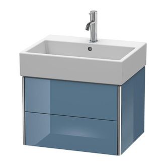 Duravit Duravit Xsquare Mueble De Pared 58.4x 46.0 Cm, 2 Cajones, Para Lavabo Vero Air 235060, Color (frente/cuerpo): Laca De Alto Brillo Stone Blue - Xs41930