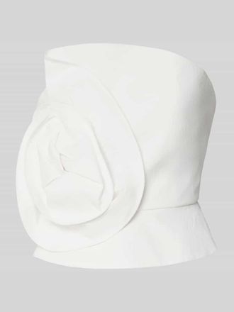 Jake*s Slim Fit Top mit floraler Applikation in Ecru, Gr&ouml;&szlig;e 32