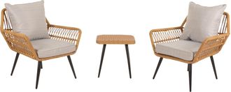 Hhg Hhg - Nunca Usado] Set De Polirrat&aacute;n 956, Set De Balc&oacute;n Set De Jard&iacute;n Grupo De Asientos Silla Mesa Auxiliar, Gris Claro
