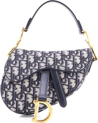 Dior Saddle Handbag Oblique Canvas Mini shoulder bag - Blauw