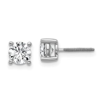 Diamond2Deal 14k Yellow Gold 1 ct Round Lab Grown Diamond Stud Earrings Screw Back VS Clarity, G-H Color