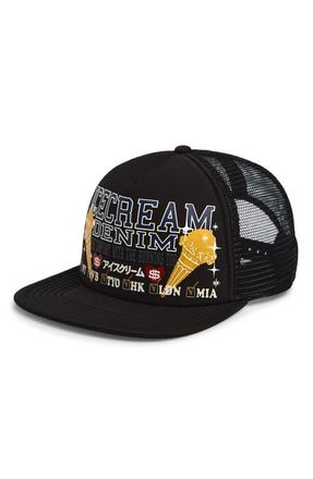 Icecream Check List Snapback Trucker Hat in Black at Nordstrom