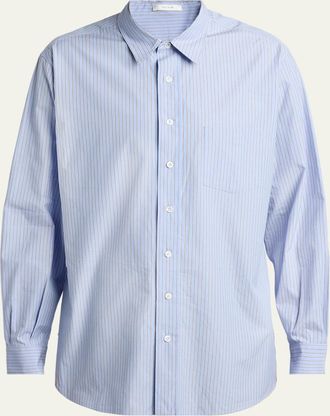 The Row Mens Kardiff Cotton Stripe Button-Down Shirt