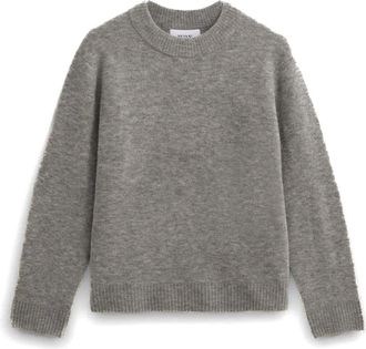 Wax London Round-neck Knitwear, male, Gray, XL, Textured Wool Jumper in Grey Marl