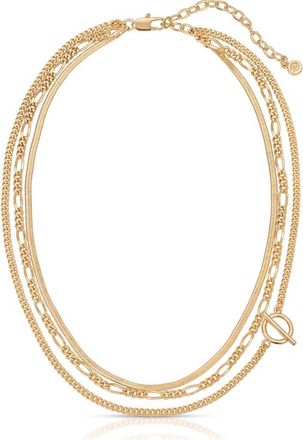 Ettika Gilded Layered Link Necklace in Gold at Nordstrom