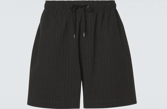 STUDIO NICHOLSON Starboard striped cotton and wool shorts
