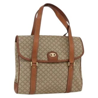 Celine Pre-owned Handbags, female, Beige, Size: ONE SIZE Pre-owned Macadam Canvas Hand Bag