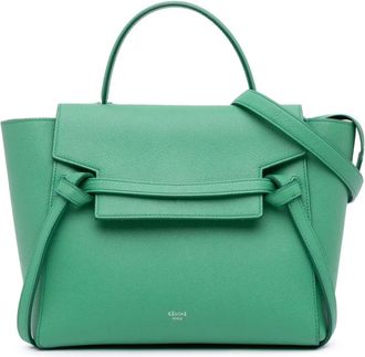 Celine Borsa a tracolla mini in pelle di vitello pieno fiore 2017 - Verde
