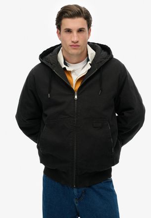 Superdry Parka SUPERDRY CANVAS SURPLUS HOODED JKT, Herren, Gr. XL, schwarz (jet schwarz), Web, Obermaterial: 100% Baumwolle, unifarben, relaxed fit, Jacken Par