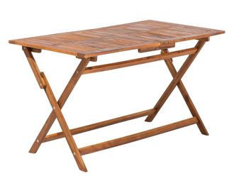 Beliani Mesa plegable 4 personas de madera de acacia madera oscura