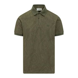 Etro Etro, Polo Shirts, male, Green, Size: 2XL Paisley Jacquard Polo Shirt