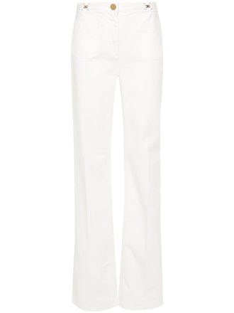 Elisabetta Franchi logo-plaque straight jeans - women - Elastane/Cotton - 27 - White