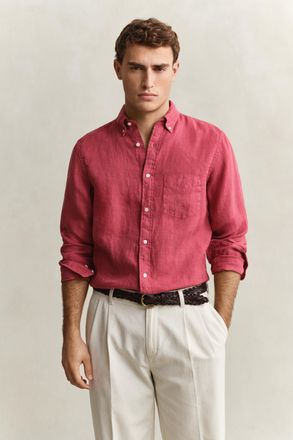 GANT Men Linen Shirt (XXXL) DUSTY BRICK RED