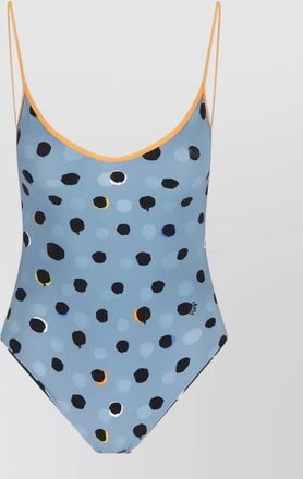 Fendi swimsuit low back scoop neckline polka dot