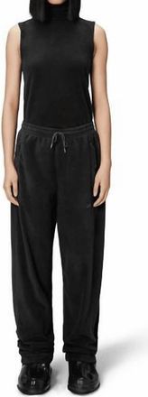 Rains Addis Fleece Wide Leg Pants In Black