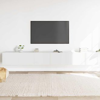 vidaXL Vidaxl - Set De Muebles De Tv 3 Piezas Madera Contrachapada Blanco