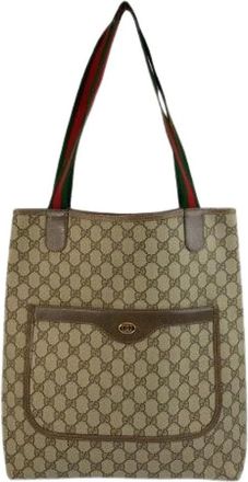 Gucci Pre-owned GG Supreme Canvas Tote Bag - Dames - Vintage Shopper - Bruin - ONE Size - Vintage
