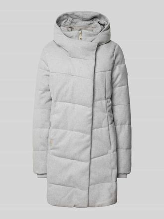 Ragwear Steppmantel mit Kapuze Modell Pavla in Hellgrau Melange, Gr&ouml;&szlig;e M