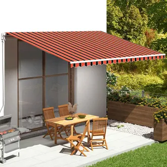 vidaXL Tela De Repuesto Para Toldo Naranja Y Marr&oacute;n 5x3,5 M Vidaxl