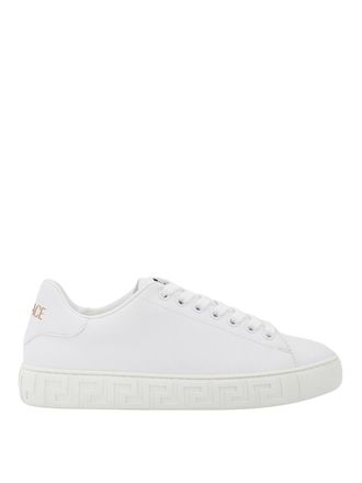 Versace Leather sneakers with la greca motif
