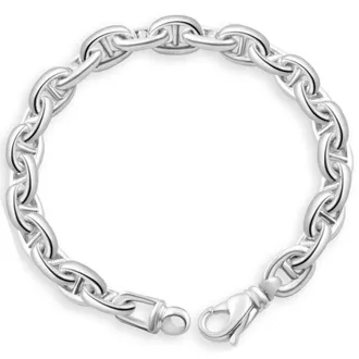 Pompeii3 Mens Marine 14k Gold (37gram) or Platinum (69gram) 7.5mm Link Bracelet 8.5
