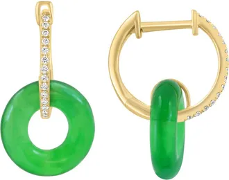 Effy Jade & Diamond Earrings in Green at Nordstrom Rack