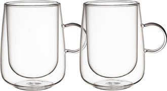 Villeroy & Boch Set Of 2 Artesano Hot & Cold Beverage Latte Glass L With Handle