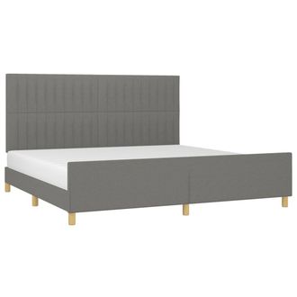 vidaXL Cama Sin Colch&oacute;n Tela Gris Oscuro 200x200 Cm Vidaxl