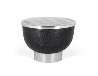 Giner&Colomer Mesa de centro redonda con aluminio color gris oscuro