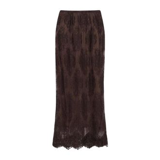 Aniye By Lange kanten rok - Dames - Rokken - Bruin - Maat: S Polyamide