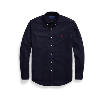 Polo Ralph Lauren Blauw Overhemd Lange Mouw Custom Fit - Heren - Casual Overhemden - Blauw - S - Katoen - Overhemden
