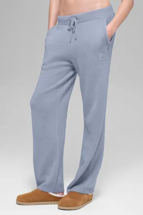 Alo | Wool Cashmere New Class Sweatpant in Winter Frost Blue, Size: Medium