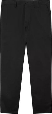 Burberry Zwarte katoenen broek met ridder motief - Heren - Straight fit broeken - Zwart - L - Katoen - Broeken