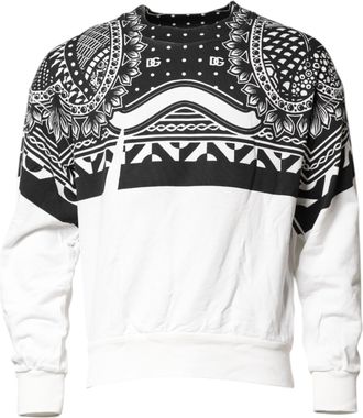 Dolce & Gabbana Bandana Print Crew Neck Langemouw Trui