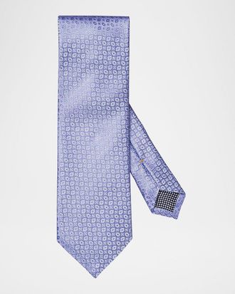 Eton Mens Geometric Woven Silk Tie