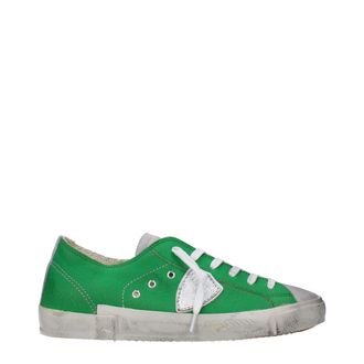Philippe Model Green Leather Low Top Mens Sneakers
