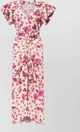 Isabel Marant silk floral print knot detail midi dress