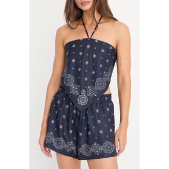 Good American The Recess Halter Neck Handkerchief Top in Bandana at Nordstrom, Size X-Large
