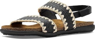 Naot Dylan Womens Sandals Soft Black Leather/Black/Ivory Stretch : EU 42 (US Womens 11) M