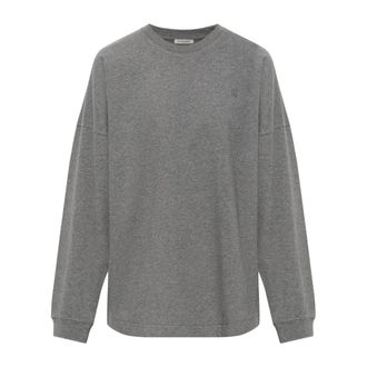 By Malene Birger Carala Sweatshirt Met Geborduurd Logo - Dames - Sweatshirts - Grijs - M - Katoen - Hoodies & sweatvesten
