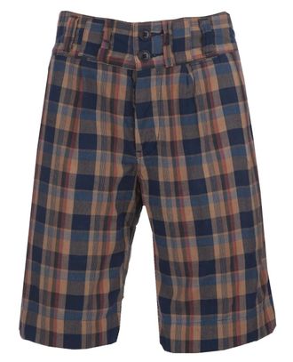 Nigel Cabourn Madras shorts - Blauw