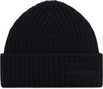 Givenchy RIBBED WOOL BEANIE Size: OS, colour: BLACK