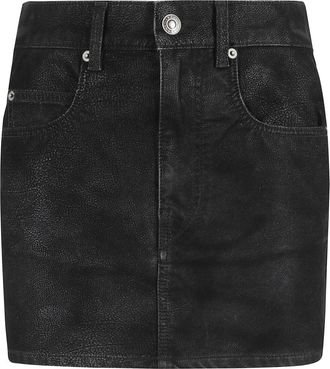 Isabel Marant Tabak Kimmi Rok met Metalen Studs - Dames - Spijkerrokken - Zwart - XS - Denim - Rokken