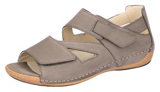Waldl&auml;ufer Sandale WALDL&Auml;UFER HELIETT, Damen, Gr. 8 (42), grau (taupe), Nubukleder, unifarben, Schuhe Sandale, L&auml;nge 24