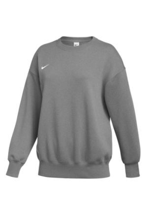 Nike Womens Phoenix Fleece Crew Sweatshirt In Dark Heather Grey/white