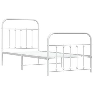 Berkfield Home Metal Bed Frame with Headboard & Footboard White 90x200 cm