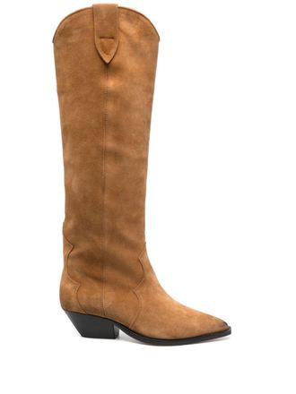 Isabel Marant Denvee suede knee-high boots - women - Calf Suede/Calf Leather/Calf Leather - 39 - Brown